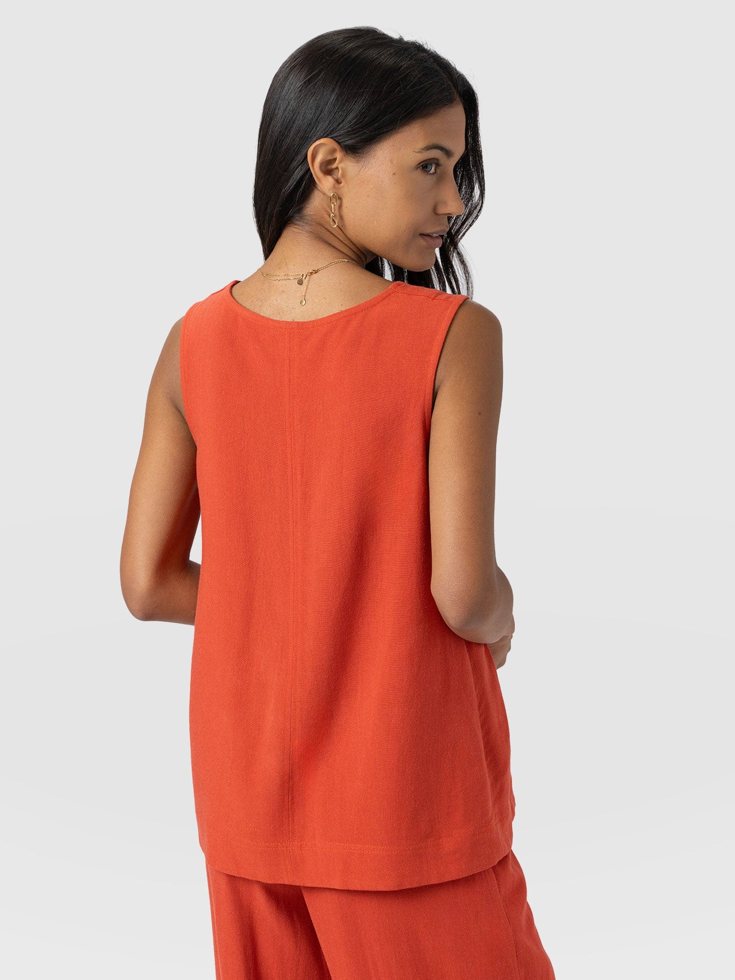Corinne V Neck Tunic - Burnt Orange - Women's T-shirts | Saint + Sofia® USA